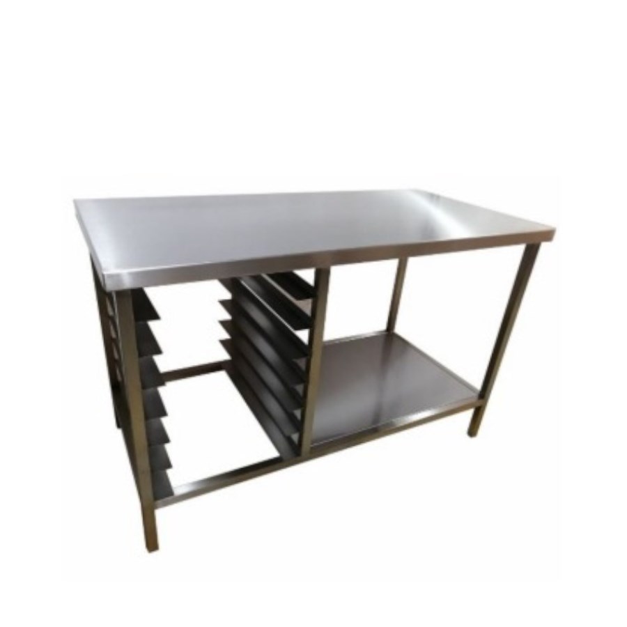 MEE1.40 MAQUIPAN MESA COMBINADA CUBIERTA EN ACERO INOXIDABLE CON ESPIGERO