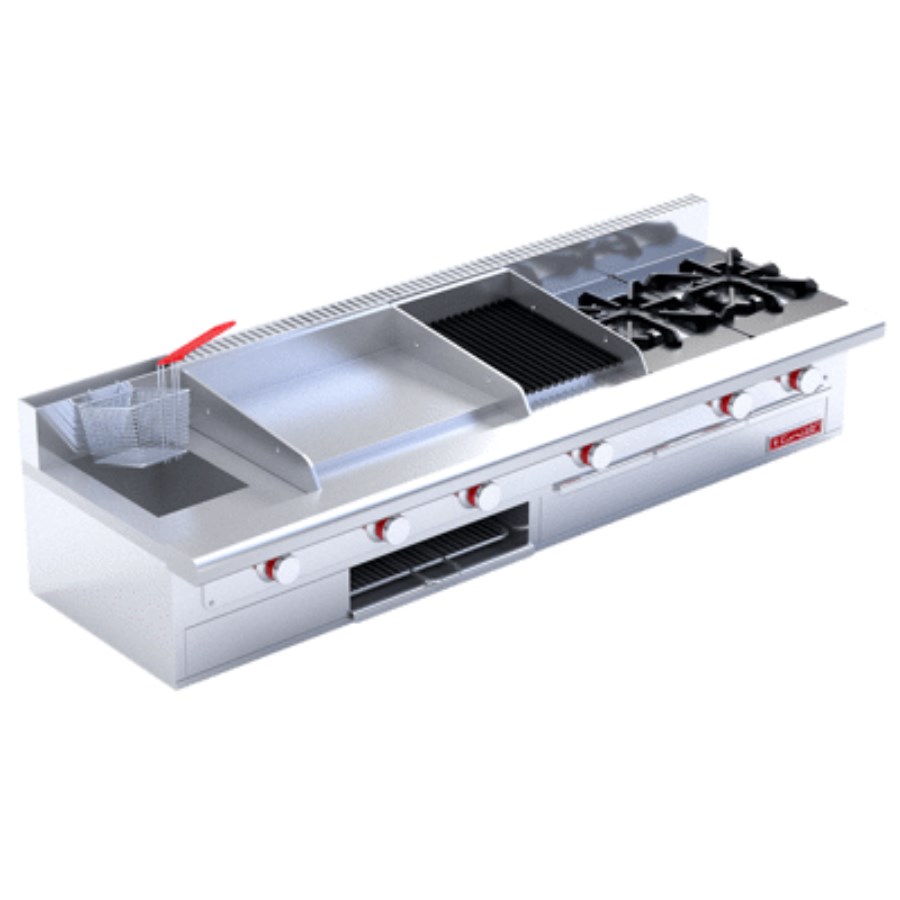 MULTIPLE DE MESA PETIT CORIAT ESTUFA A GAS 2 QUEMADORES, 1 ASADOR, 1 PLANCHA, 1 GRATINADOR Y FREIDORA