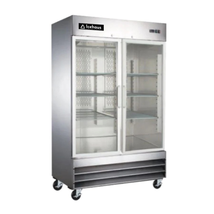 RV-2PC-SS-01 ICEHAUS REFRIGERADOR ACERO INOXIDABLE 2 PUERTAS CRISTAL