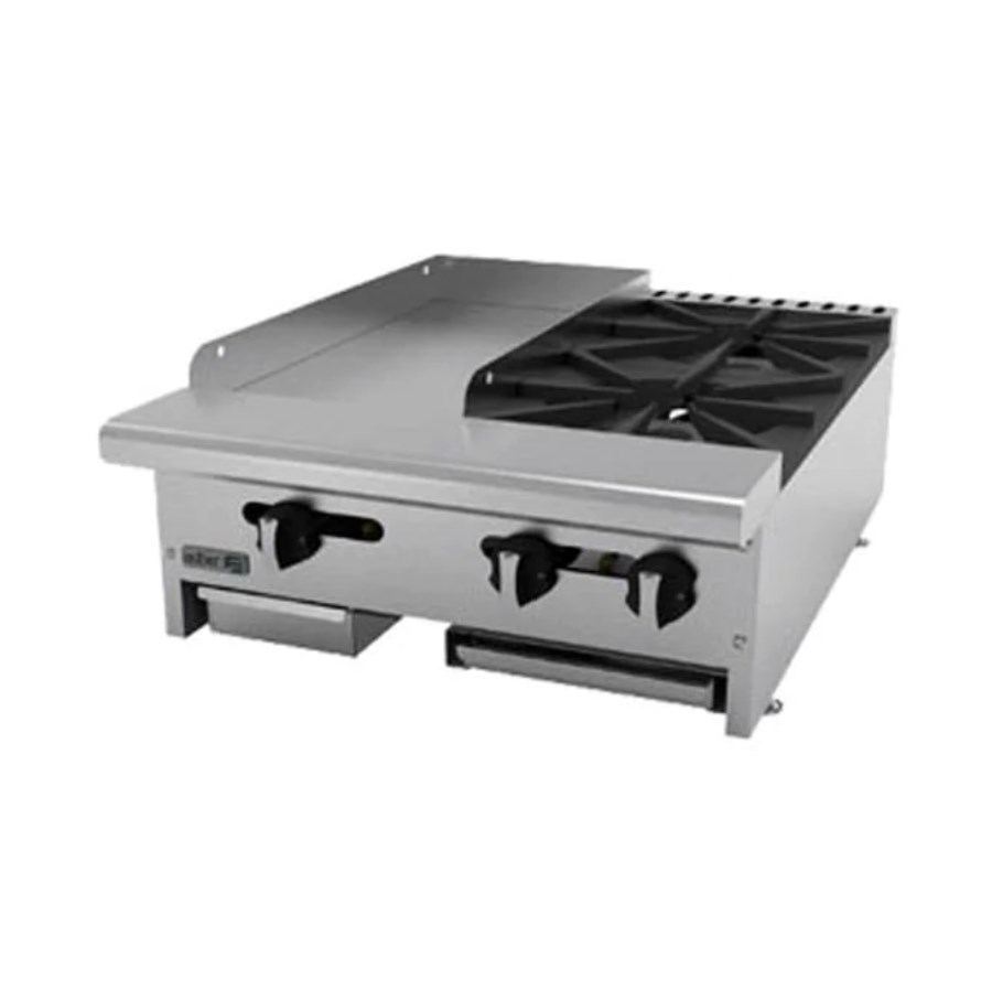 AEM-G12-B2-24 ASBER PARRILLA A GAS 2 FUEGOS ABIERTOS Y PLANCHA