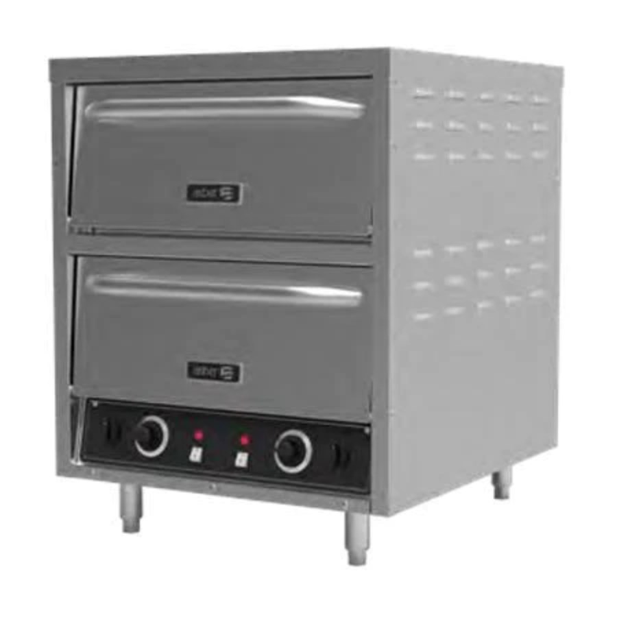 AEPO-26-E STACK ASBER HORNO PIZZERO ELÉCTRICO DOBLE CON 4 PIEDRAS REFRACTARIAS
