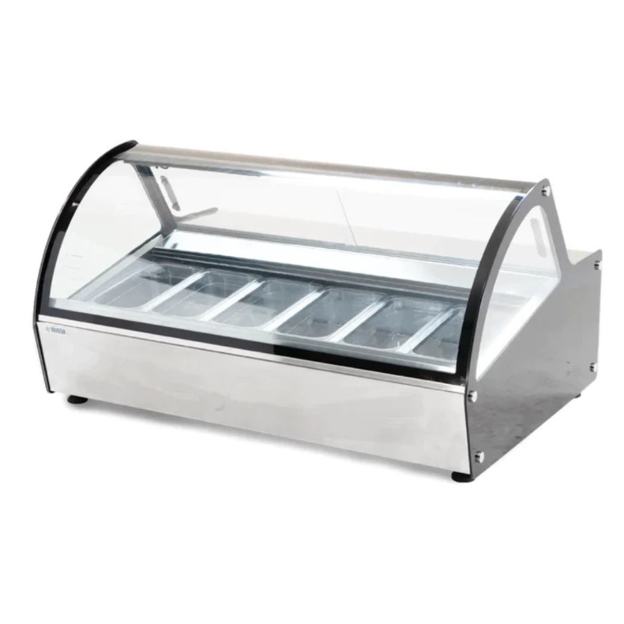 RTD-122L-1 MIGSA VITRINA EXHIBIDORA DE HELADOS DE 6 INSERTOS SOBRE MOSTRADOR