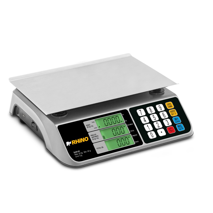 BAR-6X RHINO BÁSCULA ELECTRONICA MULTIFUNCIONES 20 KG CON PUERTO USB