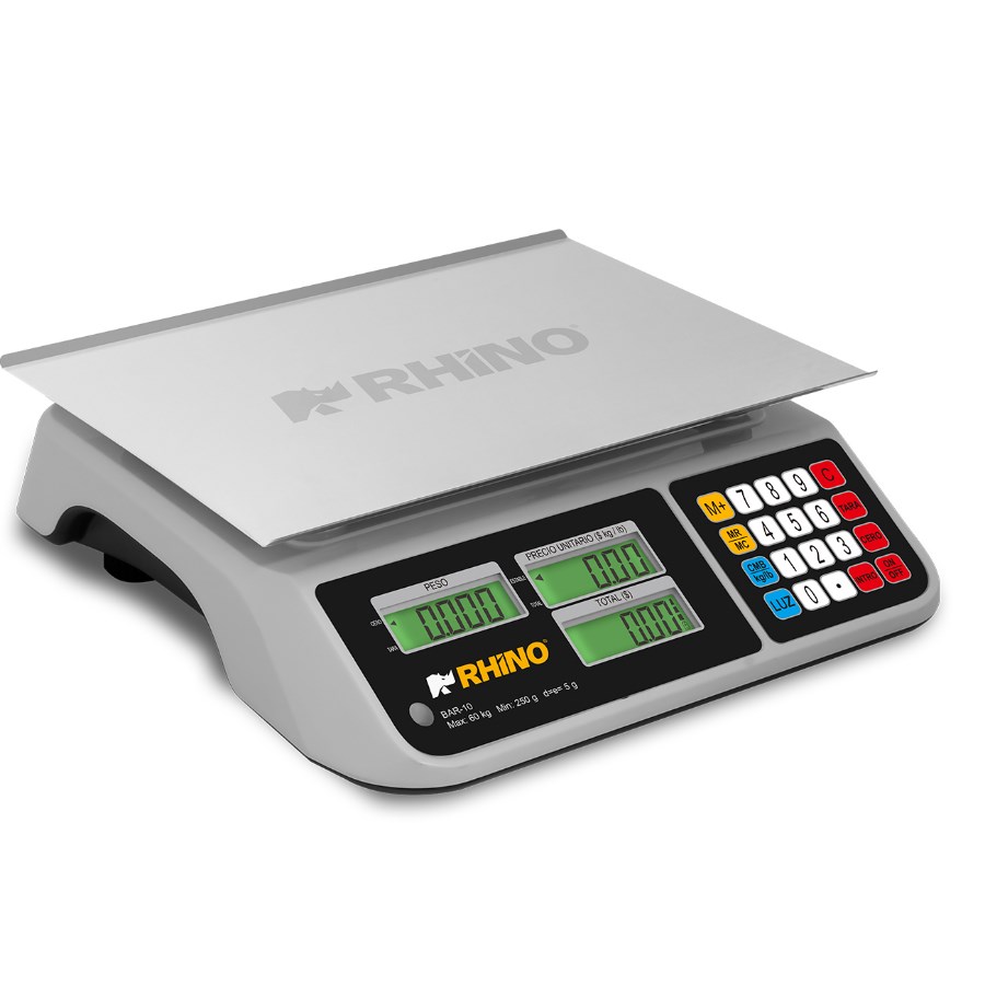 BAR-10 RHINO BÁSCULA ELECTRÓNICA MULTIFUNCIONES 60 KG CON PUERTO USB