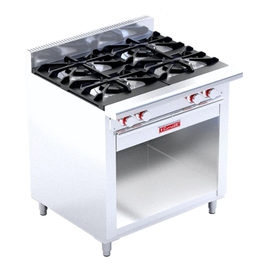 EC-4-GA DE PISO HD CORIAT ESTUFA A GAS CON 4 QUEMADORES EXTRA GRANDES MONTA SOBRE GABINETE ABIERTO