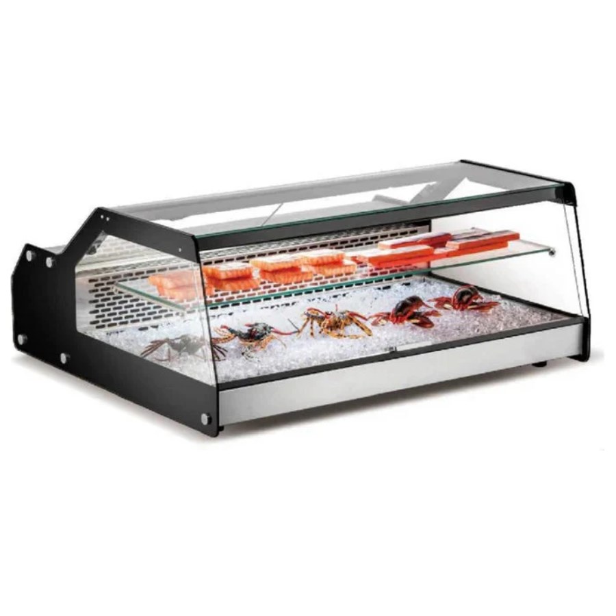 CW-128 MIGSA VITRINA REFRIGERADA SOBRE MOSTRADOR CON CRISTAL RECTO